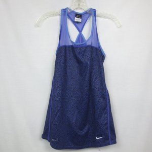 New Nike Dri Fit Top Purple Mesh Racer Back Tank Activewear Relaxed Fit Size S